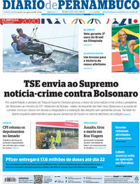 Capa do jornal Diario de Pernambuco 03/08/2021