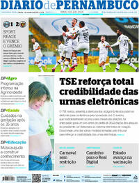Capa do jornal Diario de Pernambuco 04/10/2021