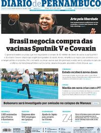 Capa do jornal Diario de Pernambuco 05/02/2021