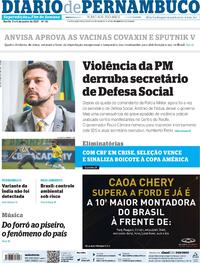 Capa do jornal Diario de Pernambuco 05/06/2021