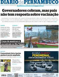 Capa do jornal Diario de Pernambuco 06/01/2021