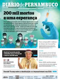 Capa do jornal Diario de Pernambuco 08/01/2021