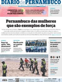 Capa do jornal Diario de Pernambuco 08/03/2021