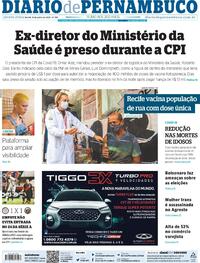 Capa do jornal Diario de Pernambuco 08/07/2021