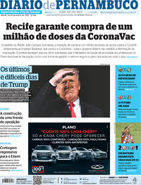 Capa do jornal Diario de Pernambuco 09/01/2021
