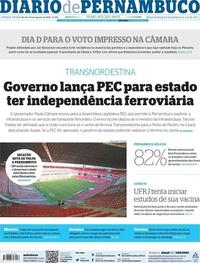 Capa do jornal Diario de Pernambuco 10/08/2021