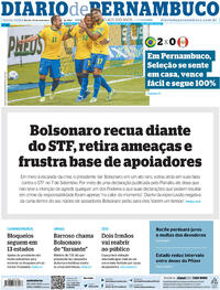 Capa do jornal Diario de Pernambuco 10/09/2021