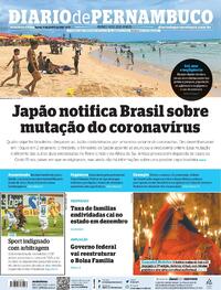 Capa do jornal Diario de Pernambuco 11/01/2021