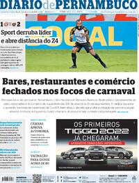 Capa do jornal Diario de Pernambuco 11/02/2021