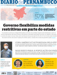 Capa do jornal Diario de Pernambuco 11/06/2021