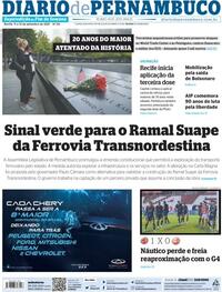 Capa do jornal Diario de Pernambuco 11/09/2021