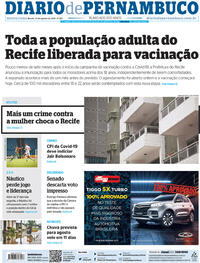 Capa do jornal Diario de Pernambuco 12/08/2021