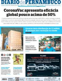 Capa do jornal Diario de Pernambuco 13/01/2021
