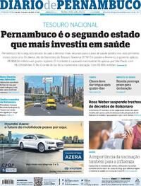 Capa do jornal Diario de Pernambuco 13/04/2021