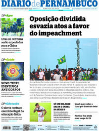 Capa do jornal Diario de Pernambuco 13/09/2021