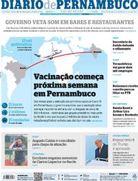 Capa do jornal Diario de Pernambuco 14/01/2021