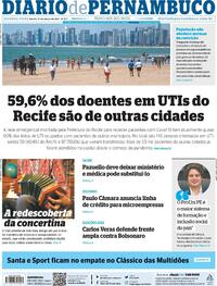 Capa do jornal Diario de Pernambuco 15/03/2021