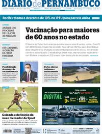 Capa do jornal Diario de Pernambuco 15/04/2021