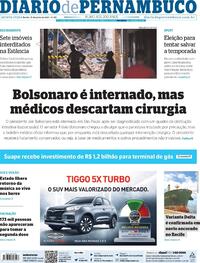Capa do jornal Diario de Pernambuco 15/07/2021