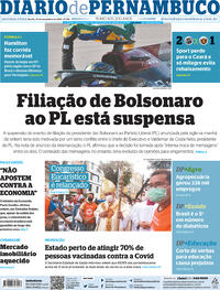 Capa do jornal Diario de Pernambuco 15/11/2021