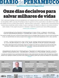 Capa do jornal Diario de Pernambuco 16/03/2021