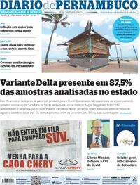 Capa do jornal Diario de Pernambuco 16/10/2021