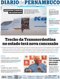 Capa do jornal Diario de Pernambuco 17/08/2021