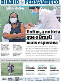 Capa do jornal Diario de Pernambuco 18/01/2021