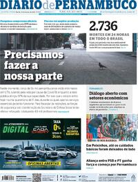 Capa do jornal Diario de Pernambuco 18/03/2021