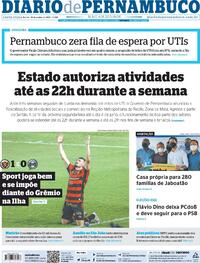 Capa do jornal Diario de Pernambuco 18/06/2021