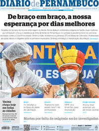 Capa do jornal Diario de Pernambuco 19/01/2021