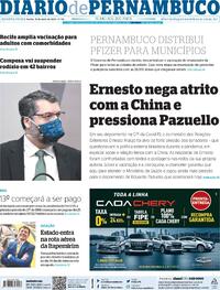 Capa do jornal Diario de Pernambuco 19/05/2021