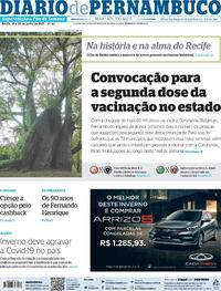 Capa do jornal Diario de Pernambuco 19/06/2021