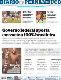 Capa do jornal Diario de Pernambuco 19/07/2021