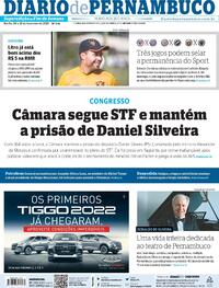 Capa do jornal Diario de Pernambuco 20/02/2021