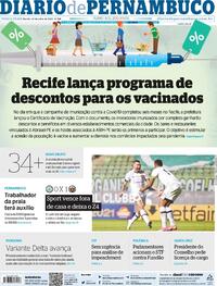 Capa do jornal Diario de Pernambuco 20/07/2021