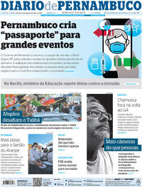 Capa do jornal Diario de Pernambuco 20/08/2021