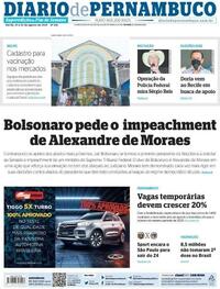 Capa do jornal Diario de Pernambuco 21/08/2021