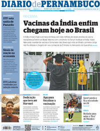 Capa do jornal Diario de Pernambuco 22/01/2021