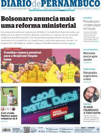 Capa do jornal Diario de Pernambuco 22/07/2021
