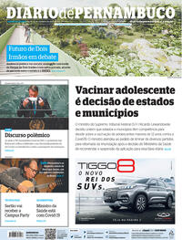 Capa do jornal Diario de Pernambuco 22/09/2021