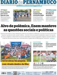 Capa do jornal Diario de Pernambuco 22/11/2021