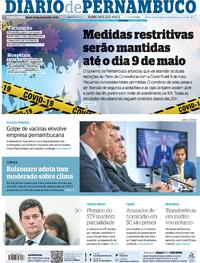 Capa do jornal Diario de Pernambuco 23/04/2021