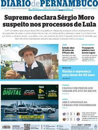 Capa do jornal Diario de Pernambuco 24/03/2021