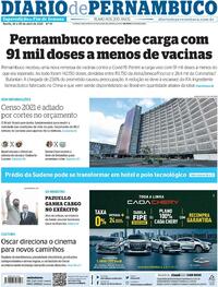 Capa do jornal Diario de Pernambuco 24/04/2021