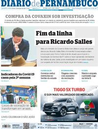Capa do jornal Diario de Pernambuco 24/06/2021