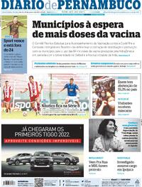 Capa do jornal Diario de Pernambuco 25/01/2021