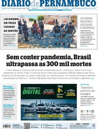 Capa do jornal Diario de Pernambuco 25/03/2021