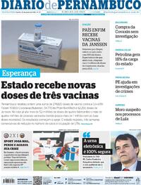 Capa do jornal Diario de Pernambuco 25/06/2021