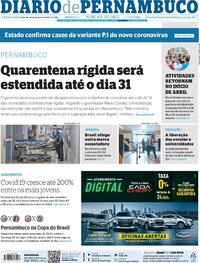 Capa do jornal Diario de Pernambuco 26/03/2021